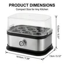 Mini Egg Cooker With Single-Layer Transparent Lid, Large-Capacity Egg Steamer, A Small Kitchen Appliance, Multifunctional Automatic Egg Dispenser, An Indispensable Breakfast Appliance, Suitable For Cooking And Preparing Fresh Eggs. - EU F Type Plug(220-240V) - View 12