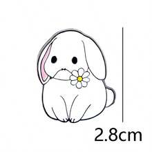 1 Peça Broche de Coelho Fofo, Broche Decorativo de Lapela para Roupas, Mochila, Lenço, Chapéu, Broche de Esmalte, Presente Ideal para Páscoa, Volta às Aulas - Multicolorido - Visão 9