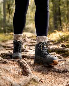 Women Waterproof Suede Ankle Boots Outdoor Hiking Boots Trekking Camping Trail Travel Non-Slip Climbing Hiking Boots Four Seasons - 黑色 - 查看 6