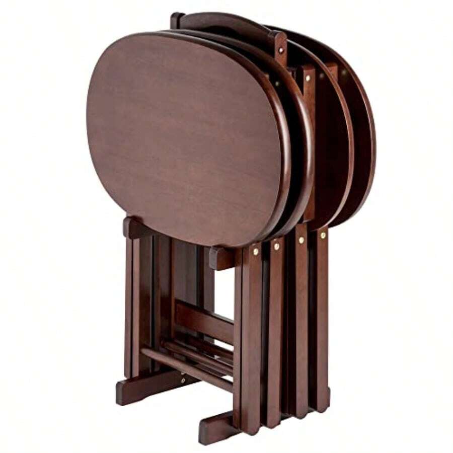 mesa plegableWinsome Wood 40524 Mesa Nathan 5-Pc Snack Table Set Cappuccino - como en la foto - Ver 1