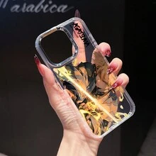 Funda para Teléfono - Funda para Teléfono con Patrón de Anime 302QO, Funda para Teléfono de Pareja con Patrón Navideño, Funda para Teléfono con Marco de Metal Electrochapado, Adecuada para 16Promax 16Pro 16Plus 16 15Promax 15Pro 15Plus 15 14Promax 14Pro 14 13Promax 13Pro 17 17Promax 17Air 12 11Pro17 17promax - transparente - Ver 6