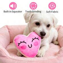 1个带心形骨头造型的狗狗毛绒发声玩具，内置发声器和沙沙纸，可有效缓解狗狗无聊，适合小型犬、幼犬和猫咪的宠物咀嚼玩具，情人节宠物玩具 - 彩色 - 查看 4