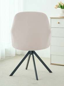 1pc Armrest Curved Chair Cover, High Elasticity Solid Color Polyester Fiber All Season Universal Chair Slipcover - Light Grey - View 7