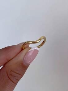 1 chiếc nhẫn bạc 925 kiểu cổ điển hình chữ V đính đá Zirconia, trang sức thanh lịch dùng làm quà tặng dự tiệc sinh nhật cho phụ nữ. - Vàng - Xem 3