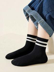 6 Pairs Kids' Simple Versatile Short Socks, Suitable For Children's Sports & Casual Wear, Student Sports Socks - Multicolor - View 7