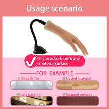 Practice Hand For Acrylic Nails With Stand Bracke,Left Practice Hand For Acrylic Nails With Holder, Flexible Bendable Fake Hand Manicure Nail Practice Hand,Nail Supplies,Nail Kit,Nail Stuff,Nail Tech Supplies,Nail Brush,Nail Tools,Nail Tech Essentials - mặc định - Xem 4