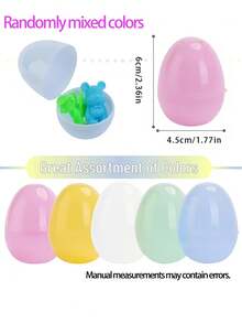 10 quả trứng Phục Sinh màu pastel, trứng Phục Sinh rỗng ruột có thể đổ đầy, trứng nhựa nhiều màu sắc dùng cho trò chơi săn trứng Phục Sinh, quà tặng tiệc tùng, đồ trang trí giỏ quà, giải thưởng trò chơi, trang trí nhà cửa ngày lễ, trang trí mùa xuân (Màu ngẫu nhiên) - Nhiều kiểu dáng - Xem 4