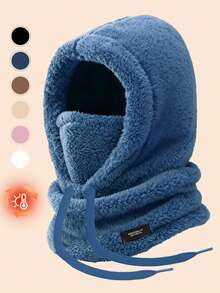 1pc Unisex Winter Warm Fleece Balaclava Hat With Face Mask, 3-In-1 Multipurpose Hat For Men & Women, Windproof Insulated Neck Gaiter For Skiing, Cycling, Outdoor Activities And Work - Multicolor - View 2