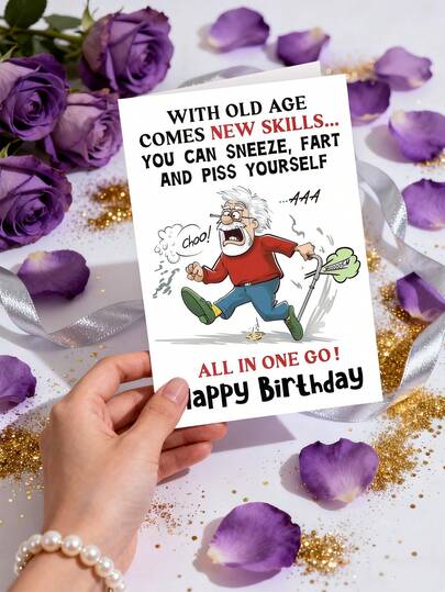 1 Fun And Creative Birthday Card With Envelope, Blessing Card, Holiday Greetings Card, Happy Birthday, Birthday Card