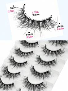 7 Pairs Curly & Messy Faux Eyelashes, 3D Natural & Fluffy Synthetic Mink Reusable Eyelashes, Gift For Women Daily Makeup - Natural Short Lashes - View 3