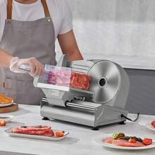 Meat Slicer, 180W Electric Deli Food Slicer With 7.5" SUS420 Stainless Steel Blade And Blade Guard, 0 - 0.6 Inch Adjustable Thickness For Home Use, Easy To Clean, Cut Meat, Bread, Ham And Cheese - Bạc - Xem 9