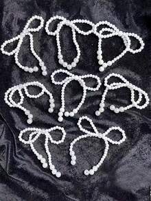 珍珠蝴蝶结装饰品 - 串珠派对用品、珍珠串装饰配件、情人节花卉布置、婚礼花束、蛋糕装饰、DIY 手工花卉布置 - 情人节、母亲节和毕业季的浪漫装饰。 - 彩色 - 查看 3