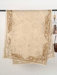 1条女士复古佩斯利花纹围巾，羊绒披肩，头巾，柔软舒适轻盈透气长围巾，波西米亚佩斯利提花围巾，波西米亚风时尚披肩，多功能休闲披肩/小围巾，多功能头巾，适合日常穿着和搭配连衣裙 - 彩色 - 查看 6