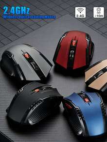 2.4G无线磨砂机械游戏鼠标 | 无线鼠标，电池供电，独特炫酷的USB笔记本/台式电脑无线鼠标，轻巧便携（不含电池） - 彩色 - 查看 1