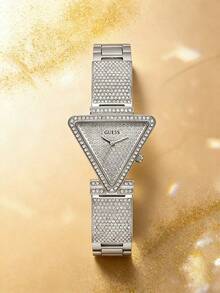 Guess Women's Triangle Dial Watch. Shiny Case, Showcasing Luxurious Ladies' Style. Suitable For Daily Wear GW0644L1 - Silver - View 6
