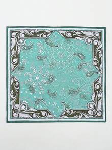 1pc Bandana Print Cashew Geometric Pattern Silky Scarf, Headband, Neckerchief, Headwrap - Multicolor - View 2