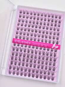 168pcs/Set Lisbon Natural Soft Comfortable Segmented Faux Mink Lashes, Transparent Daily Commute False Eyelashes - C - View 4