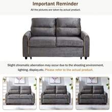MERAX Chenille Pull Out Sofa Bed, 58-Inch Sofa Bed, Sleeper Sofa, Loveseat Sofa With Adjustable 3 -Position Backrest, 4 Side Pockets And Charging Ports For Living Room, Grey - 灰色 - 查看 7