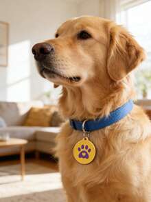 宠物身份牌，适用于猫狗，可添加宠物姓名和电话号码，具有保护功能，扫码定位，方便查找宠物位置，宠物用品，可爱宠物身份卡 - 薑色 - 查看 7