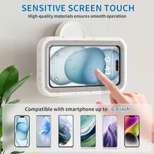 Giá đỡ điện thoại chống sốc, chống nước, xoay 480 độ, đế hút chân không độ nhạy cao giúp dễ dàng di chuyển, giá đỡ điện thoại gắn trên ốp lưng, thích hợp cho bồn tắm, nhà bếp và gương, phù hợp với mọi điện thoại từ 4-7 inch, quà tặng Valentine cho nam giới. - Mặc định - Xem 2