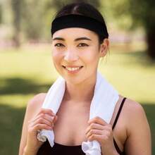 8条装女士防滑弹力柔软运动头带，吸汗头带，适合成人男女运动、旅行健身发带跑步发饰瑜伽头巾运动吸汗带 - 彩色 - 查看 2