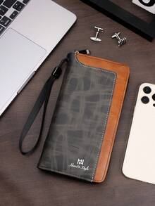 HOVI'S New Minimalist RFID Blocking Zipper Long Wallet, Large Capacity Multi-Function Phone Wallet - Black - View 3