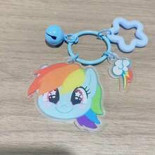 MY LITTLE PONY 1个可爱卡通人物钥匙扣，带铃铛吊坠，超级可爱，是送给女孩和动漫迷的理想礼物，也是卡哇伊度假必备包包配件。 - 彩色 - 查看 12