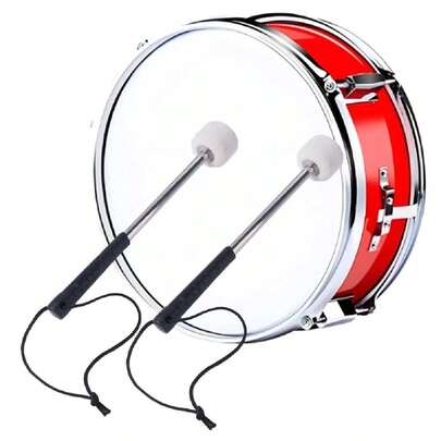Flexible, Lightweight Ergonomic Handle Felt Tip White Classic Metal Drum Sticks With Rope, Bass Drum Mallet