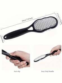 1pc Professional Stainless Steel Foot File With Anti-Splash Design, Ergonomic Handle & Coarse/Fine Grit Exfoliating Surface - Durable Plastic Construction For Home Spa Pedicure & Manicure Care - Perfect Holiday Gift For Graduation, Thanksgiving, Christmas - Multicolor - View 8