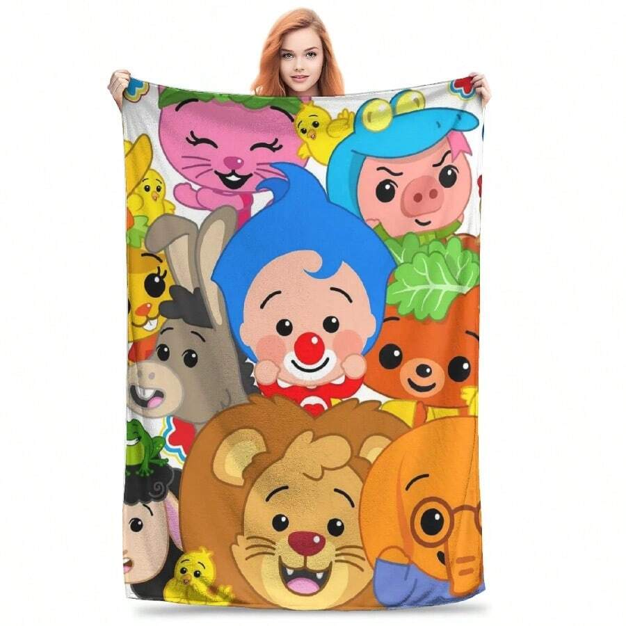 Clown Plims Blanket Lightweight Flannel Sofa Throw Blanket For Couch Bedding Outdoor Throws Bedspread Quilt(2).Jpg - trắng - Xem 1