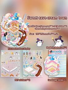 1 Book With 6 Different Miniature Scene Sticker Sets, Scrapbooking Stickers, 3D Dimensional DIY Decorative Sticker Sheets - Multicolor - View 16