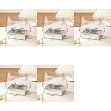 5pcs Transparent Flower Cake Boxes, Fits 4-Inch Cakes, Clear Gift Packaging Boxes, Bouquet Style Dessert Display Boxes, Suitable For Birthday, Wedding And Holiday - Multicolor - View 11