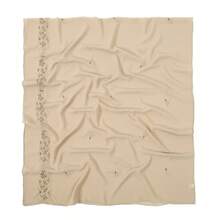 1pc Small Floral Embroidered Headscarf, Beach Towel,  Arabic Simple Embroidered Middle Eastern Headscarf Long Scarf, Malaysian Headscarf For Women, Suitable For Daily And All-Season Wear - 白色 - 查看 6