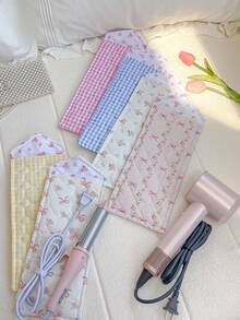 1Pc Portable Floral&Bowknot Hair Curler Storage Bag For Travel Storage Bag,Makeup Bag,Cosmetic Bag,Travel Storage Case For Styler,Vacation Organizer,Large Capacity Makeup Organizer Makeup Case, For Lipstick, Brush, Skincare, Mobile Phone, Coin, Small Items, For Home,Gift,Vacation And Festival Halloween Christmas Multifunctional Use Travel Essentials Cruise Essentials Dorm Essentials Mom Gifts Valentine's Gifts Bridesmaid Gifts - Multicolor - View 2