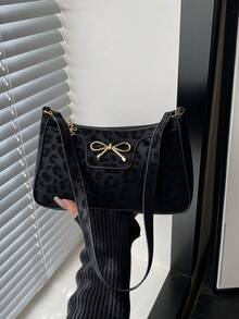 Mini Geometric Pattern Square Bag With Coin Purse, Classic Women's Crossbody Bag With Hanging Purse, Women Bag With Dime Bag - Black - View 11