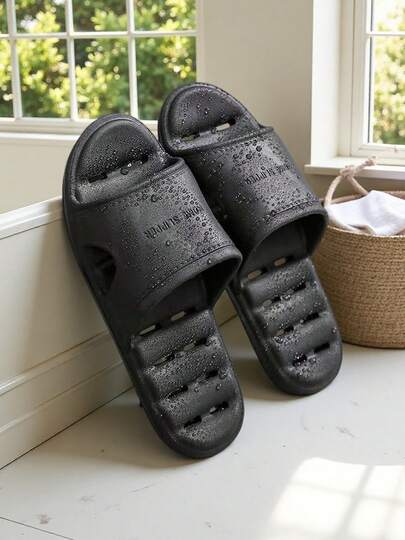 1 Pair EVA Bathroom Slippers For Men And Women, Summer Indoor Couple Home Use, Waterproof Anti-Slip Quick Drying Shower Sandals