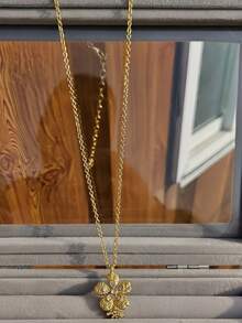 1件时尚优雅花朵吊坠项链，女士必备配饰 - 金色 - 查看 5