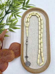 1pc Classic Minimalist 33pcs Pearl Beads Bracelet, Solid Color Acrylic Material, Suitable For Men's Daily Wear - Acrylic Rice Grains - View 12