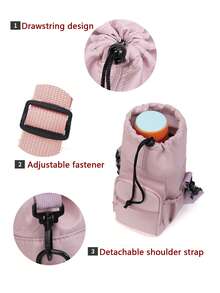 1pc Water Bottle Sleeve, Women's Bag, Drawstring Insulated Water Bottle Holder, Twill Fabric Water Bottle Shoulder Bag, Water Bottle Pouch, Crossbody Water Bottle Carrier - Multicolor - View 8