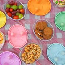 Hộp đựng đồ ăn nhẹ cầm tay 2 trong 1, hộp đựng đồ ăn nhẹ không gây bẩn với nắp silicon, cốc đựng thực phẩm di động chống tràn, hộp đựng đồ ăn nhẹ du lịch cho du lịch, cắm trại, hoạt động ngoài trời, giữ cho tay luôn sạch sẽ. - Nhiều màu - Xem 5