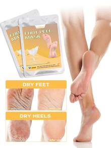 5双装足部去角质面膜 - 无酒精，蕴含玻尿酸和甘油，去除死皮，滋润肌肤，缓解脚后跟干裂，软化粗糙足部肌肤，适合秋冬季使用 - 白色 - 查看 2