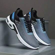 2026 New Men's Casual Running Shoes: Non-Slip, Comfortable, Stylish. Breathable Mesh. White/Black, Gray/Black. Daily Outdoor. - Blue - View 1