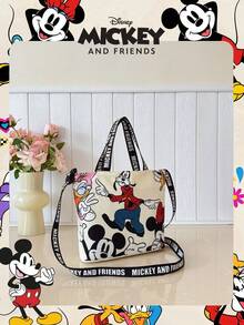 Disney 1 Pc Officially Licensed Lilo & Stitch Printed Lunch Bag, Women's Cute Cartoon Handheld Bag For Daily Use, Casual Canvas Shoulder Bag,Adjustable Shoulder Strap Crossbody Bag, For Men/Women/Teens/Students, For Shopping/Daily Use /Fashion Accessories Lunch Box Cooler Bag Waterproof Large Capacity Picnic Outdoor Picnic Bag Lunch Bag For Women School Supplies Camping Essentials - Multicolor - View 11