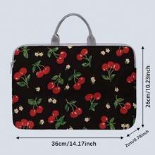[1 Laptop Case] Fruit-Print Laptop Case, Briefcase-Style Fabric Shell, Fits 14-Inch Laptops, Soft Laptop Sleeve, Briefcase-Style Tablet Case, Zippered Laptop Case, Fixed Laptop Case - Multicolor - View 3