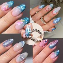 2-In-1 Cylinder Cat Eye Magnet, Crocodile Texture Nail Art Magnet Set, Unique Double Geometric Wave Pattern Design, Strong Magnetic Force, Multi-Functional Nail Art Design Tool For Attracting Glass Beads, Cat Eye Gel And Magnets - Multicolor - View 9