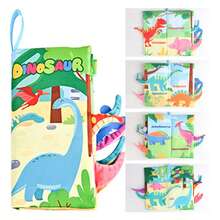 适合幼儿的动物尾巴布书，带发声纸，感官学习玩具，适合1岁以上宝宝，柔软的布书玩具，送给男宝宝和女宝宝的礼物 - 彩色 - 查看 18