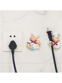 1pc Cute Cartoon Power Cord Organizer Holder - Strong Adhesive Hook, Wall Mountable, Decorative Bathroom Accessory, Home & Bathroom Decor, Bathroom Storage, Autumn Decor, Back To School Decor - Multicolor - View 8