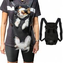 Adjustable Dog Backpack Carrier, Breathable Front Chest Pack Suitable For Hiking, Camping, Travel, Fits Small To Medium Dogs & Cats, 5-9 Lbs, Black