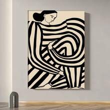Framed Valentine's Day Black And White Postmodern Wall Art Prints -  Canvas Decor For Living Room, Kitchen, Bedroom - Artistic Home Decor & Thoughtful Gift Idea, Kitchen Artwork | Artistic Gift Idea | Bold Lines Design, Cute Decor - Đóng khung - Xem 2