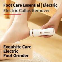 便携式USB充电电动磨脚器 - 足部护理工具，配备3个可替换磨头，打造光滑柔软的双足 - 深层清洁去除老茧 - 白色和粉色设计，家用修脚工具 | 时尚足部护理工具 - 彩色 - 查看 2